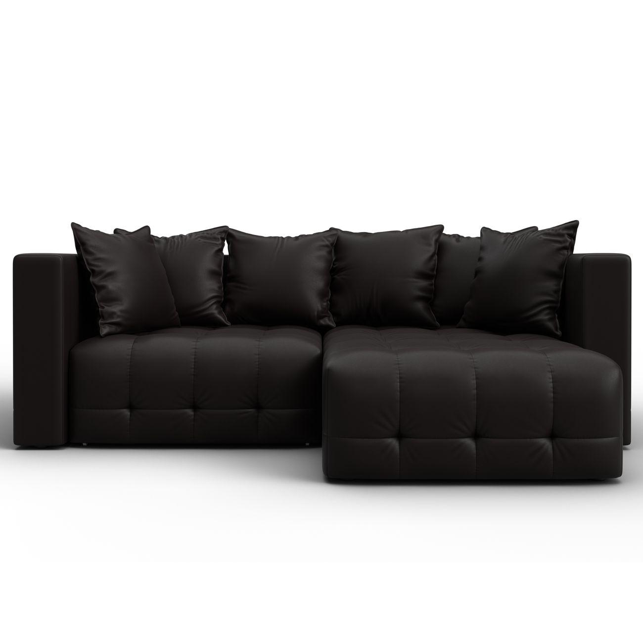 Диван Лига Диванов угловой Лига-052 НПБ экокожа GRIFON 12 коричневый