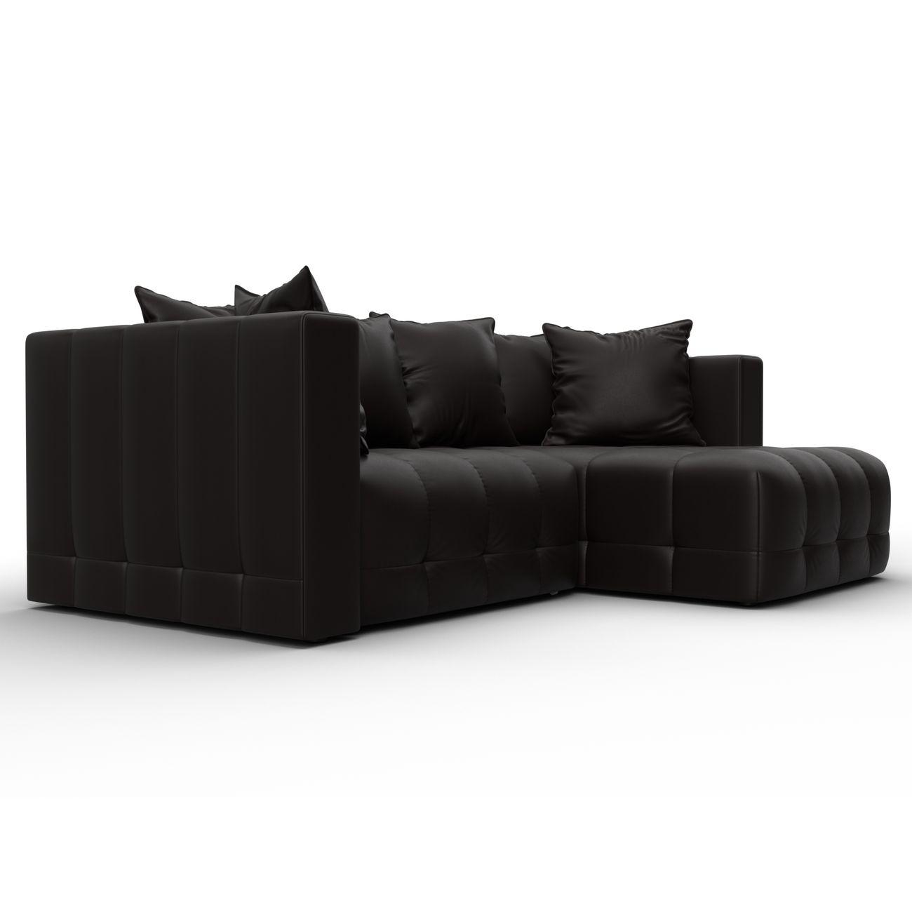 Диван Лига Диванов угловой Лига-052 НПБ экокожа GRIFON 12 коричневый