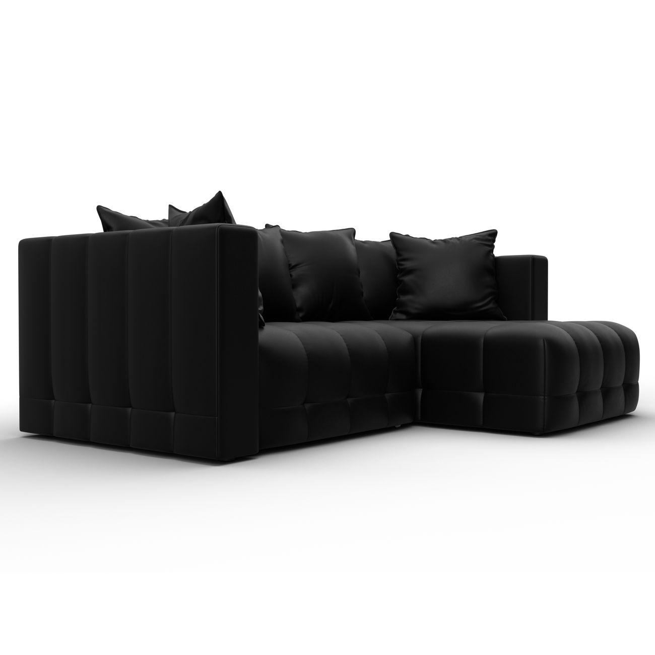 Диван Лига Диванов угловой Лига-052 НПБ, экокожа GRIFON 18 черный