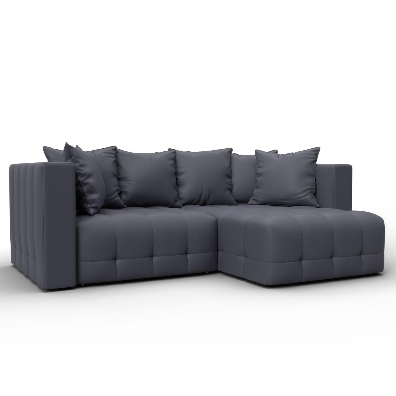 Диван Лига Диванов угловой Лига-052 НПБ, экокожа GRIFON 15 серый