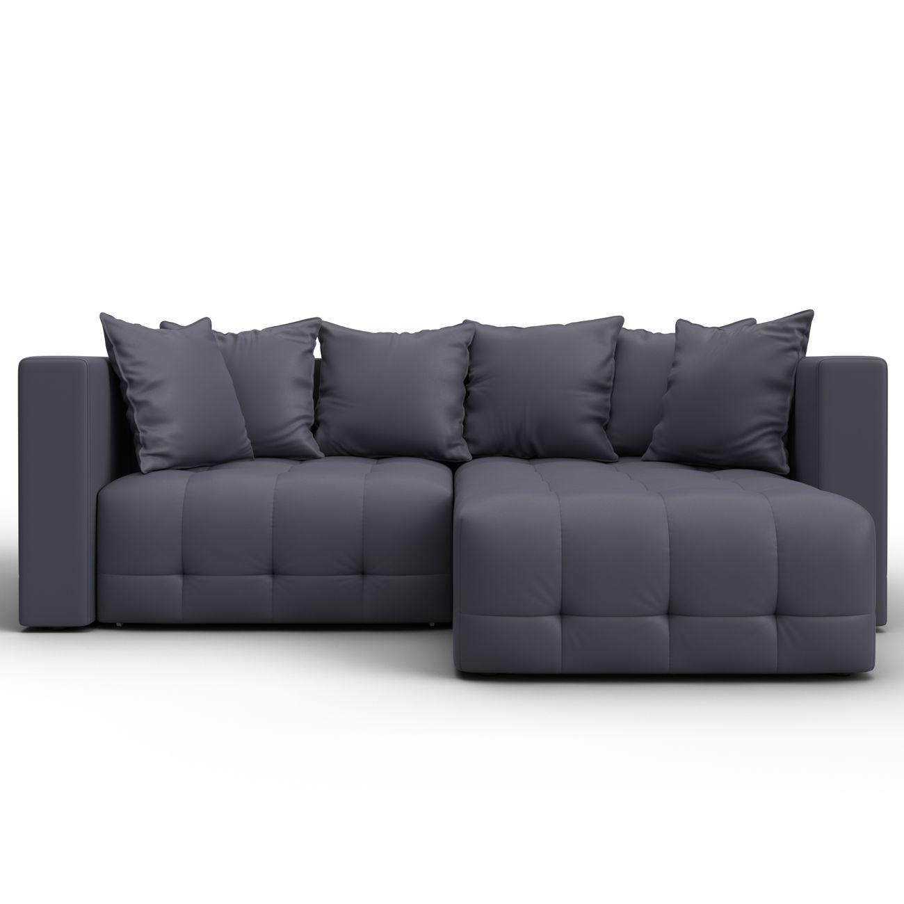 Диван Лига Диванов угловой Лига-052 НПБ, экокожа GRIFON 15 серый