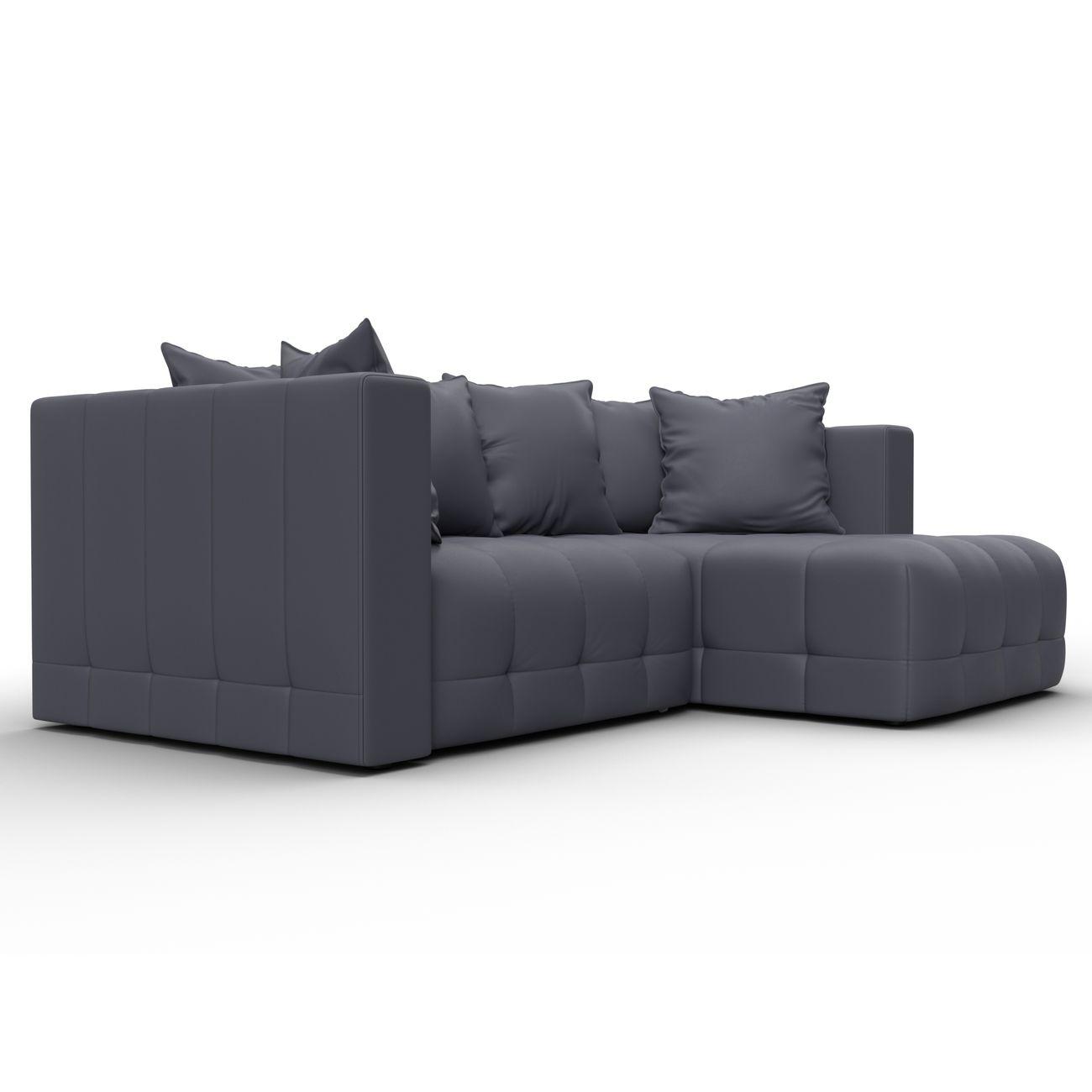 Диван Лига Диванов угловой Лига-052 НПБ, экокожа GRIFON 15 серый