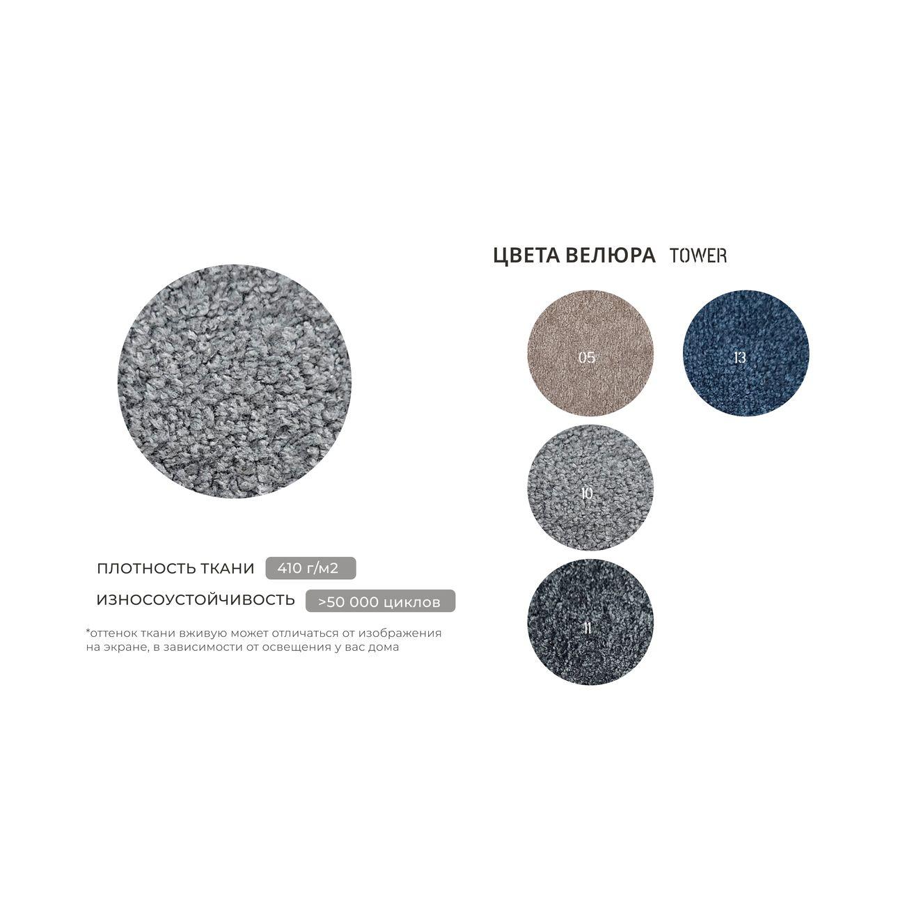 Диван Лига Диванов прямой Лига-058 НПБ, велюр TOWER 10 серый