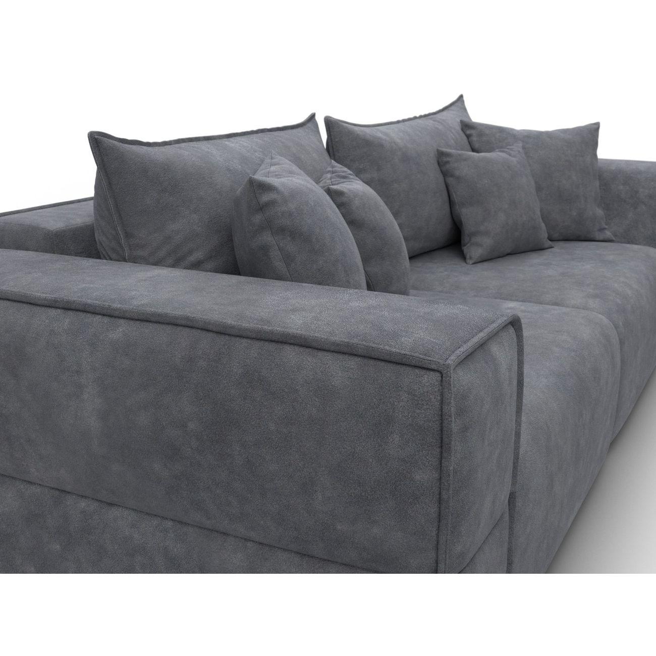 Диван Лига Диванов прямой Лига-058 НПБ, велюр BRUT 16 темно-серый