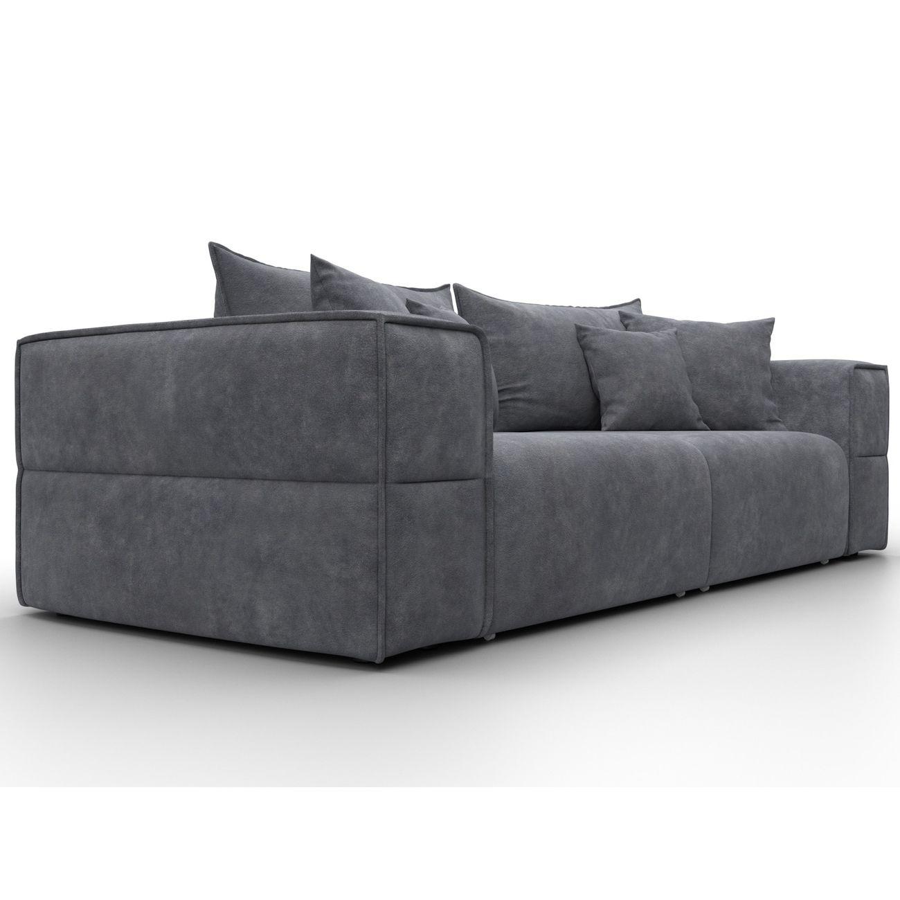 Диван Лига Диванов прямой Лига-058 НПБ, велюр BRUT 16 темно-серый