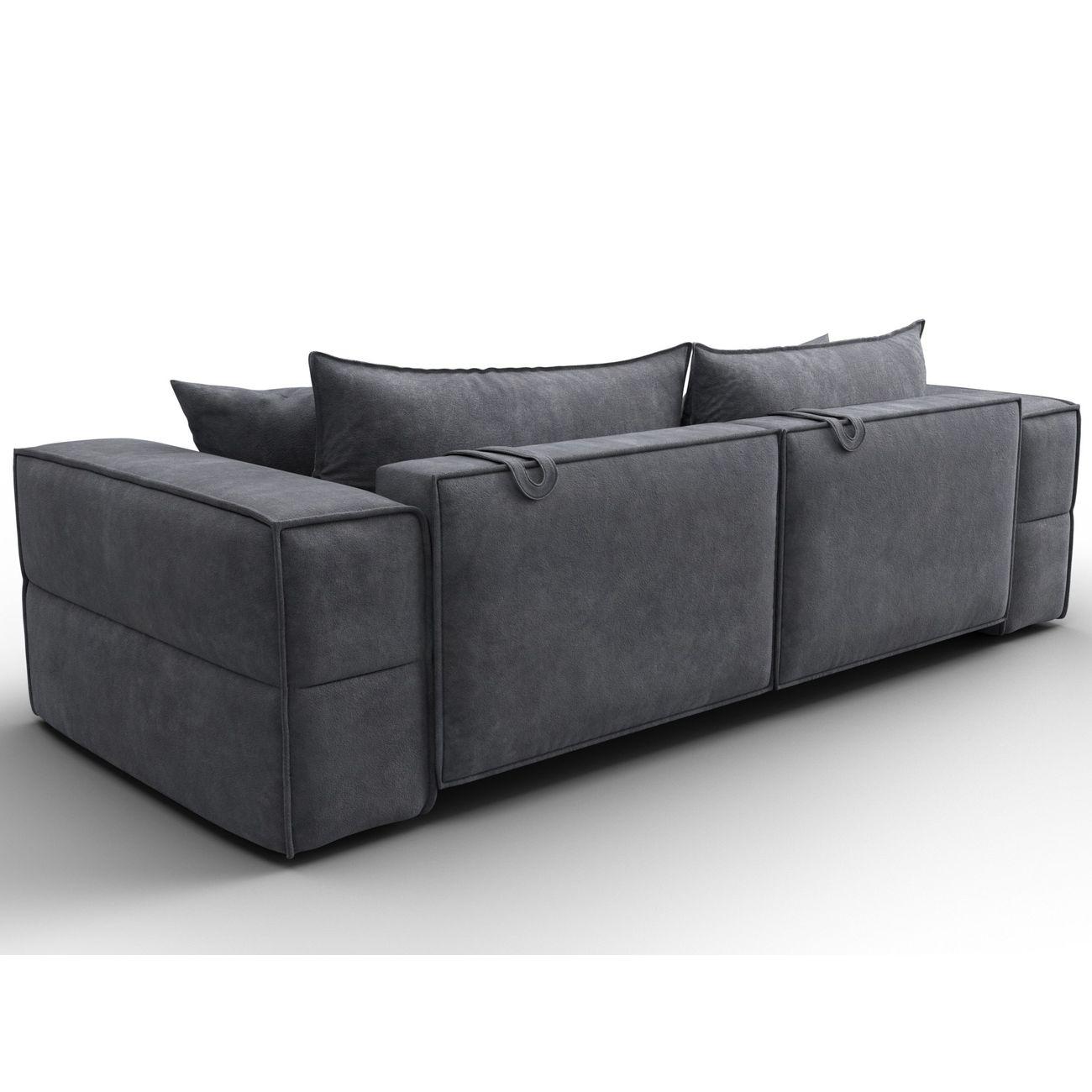 Диван Лига Диванов прямой Лига-058 НПБ, велюр BRUT 16 темно-серый