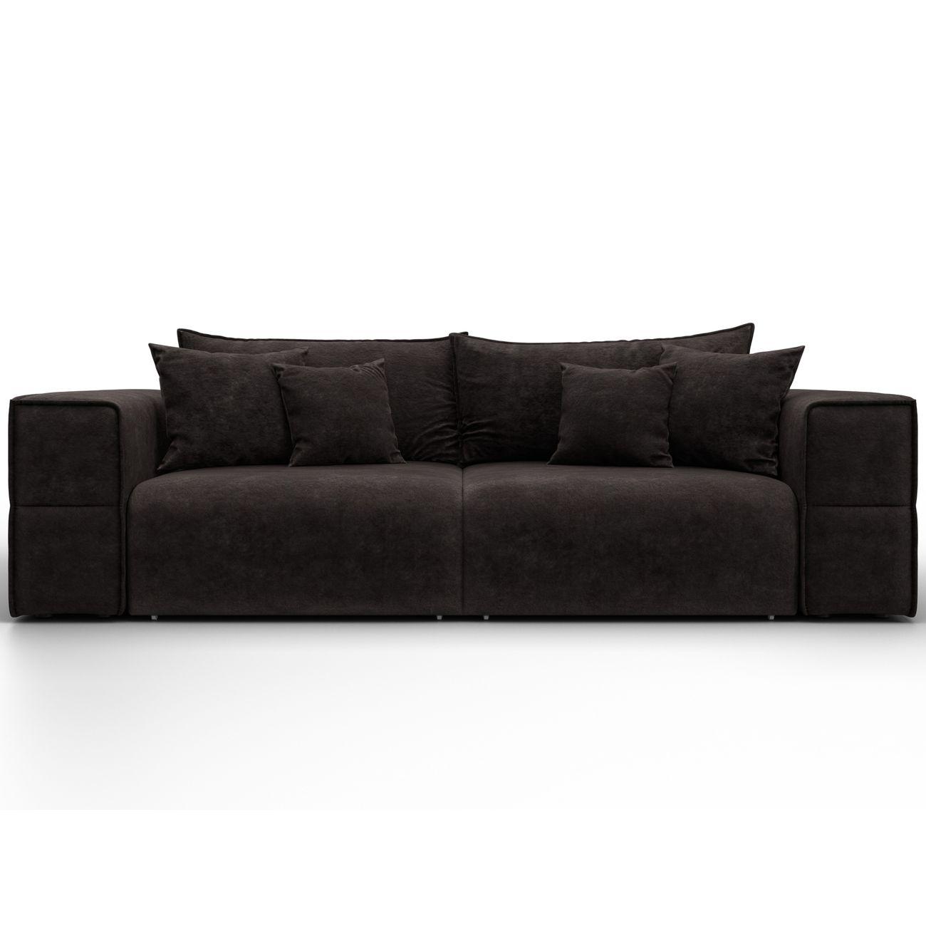 Диван Лига Диванов прямой Лига-058 НПБ, велюр BRUT 17 коричневый