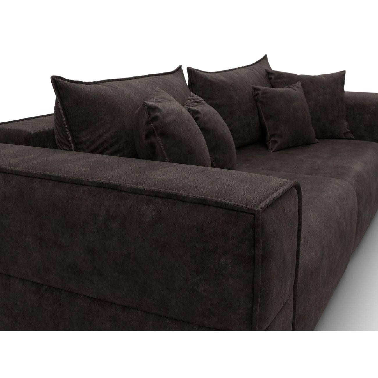 Диван Лига Диванов прямой Лига-058 НПБ, велюр BRUT 17 коричневый