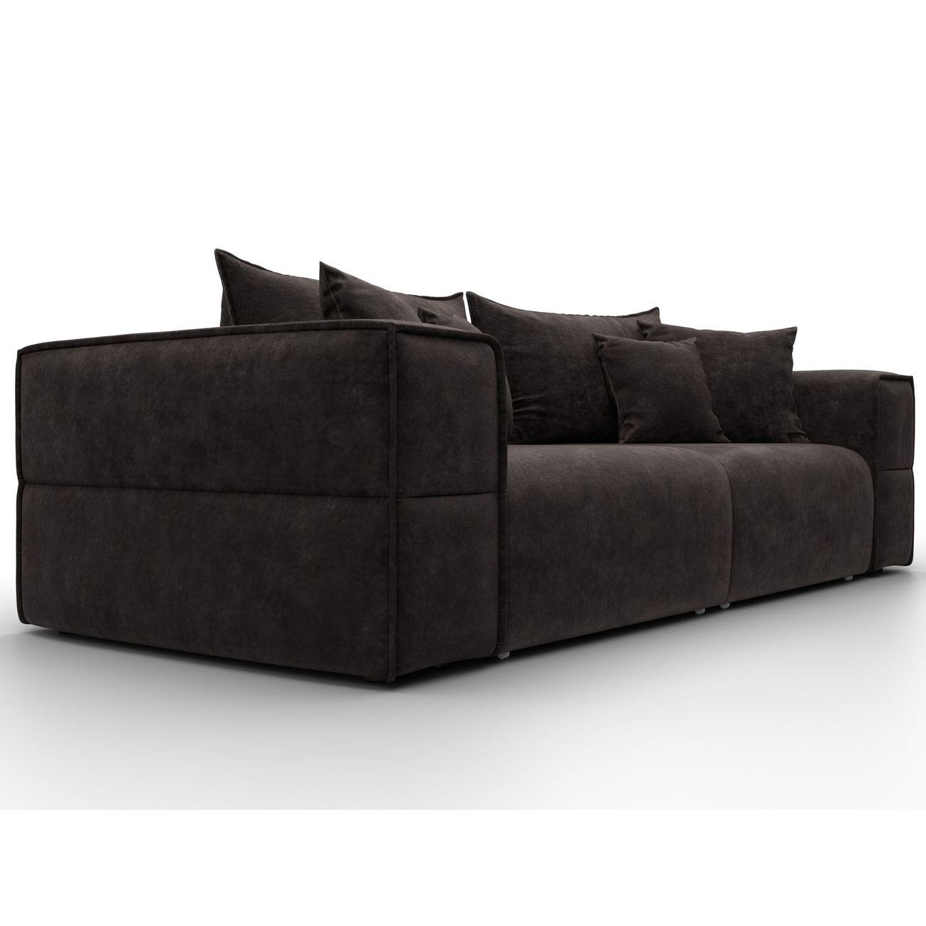 Диван Лига Диванов прямой Лига-058 НПБ, велюр BRUT 17 коричневый