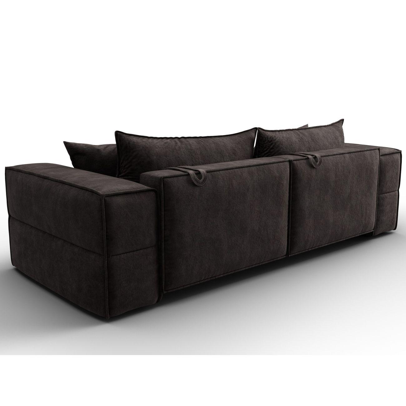 Диван Лига Диванов прямой Лига-058 НПБ, велюр BRUT 17 коричневый