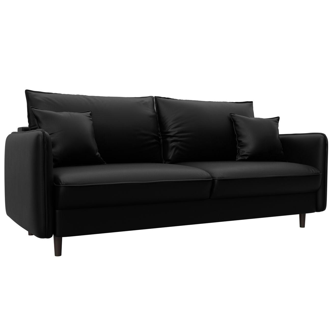 Диван Лига Диванов прямой Лига-064 НПБ, экокожа GRIFON 18 черный