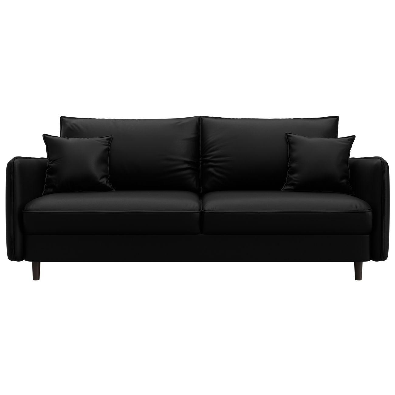 Диван Лига Диванов прямой Лига-064 НПБ, экокожа GRIFON 18 черный