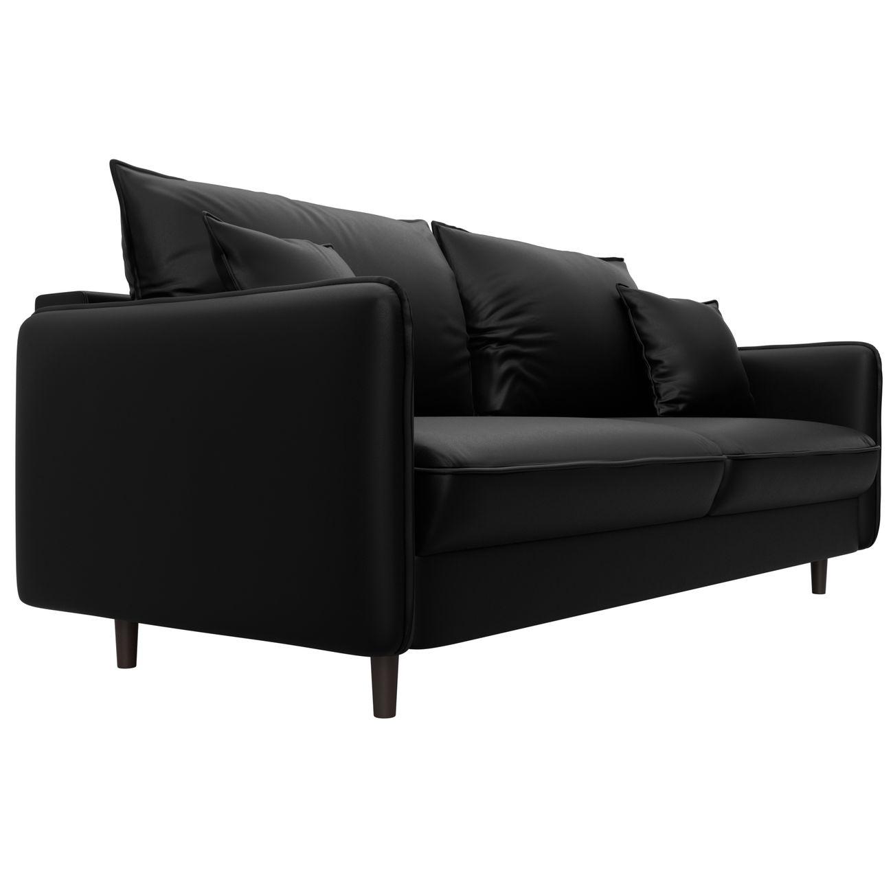 Диван Лига Диванов прямой Лига-064 НПБ, экокожа GRIFON 18 черный