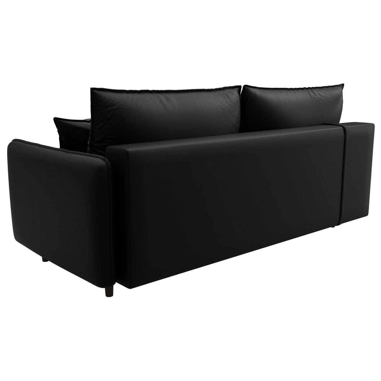 Диван Лига Диванов прямой Лига-064 НПБ, экокожа GRIFON 18 черный