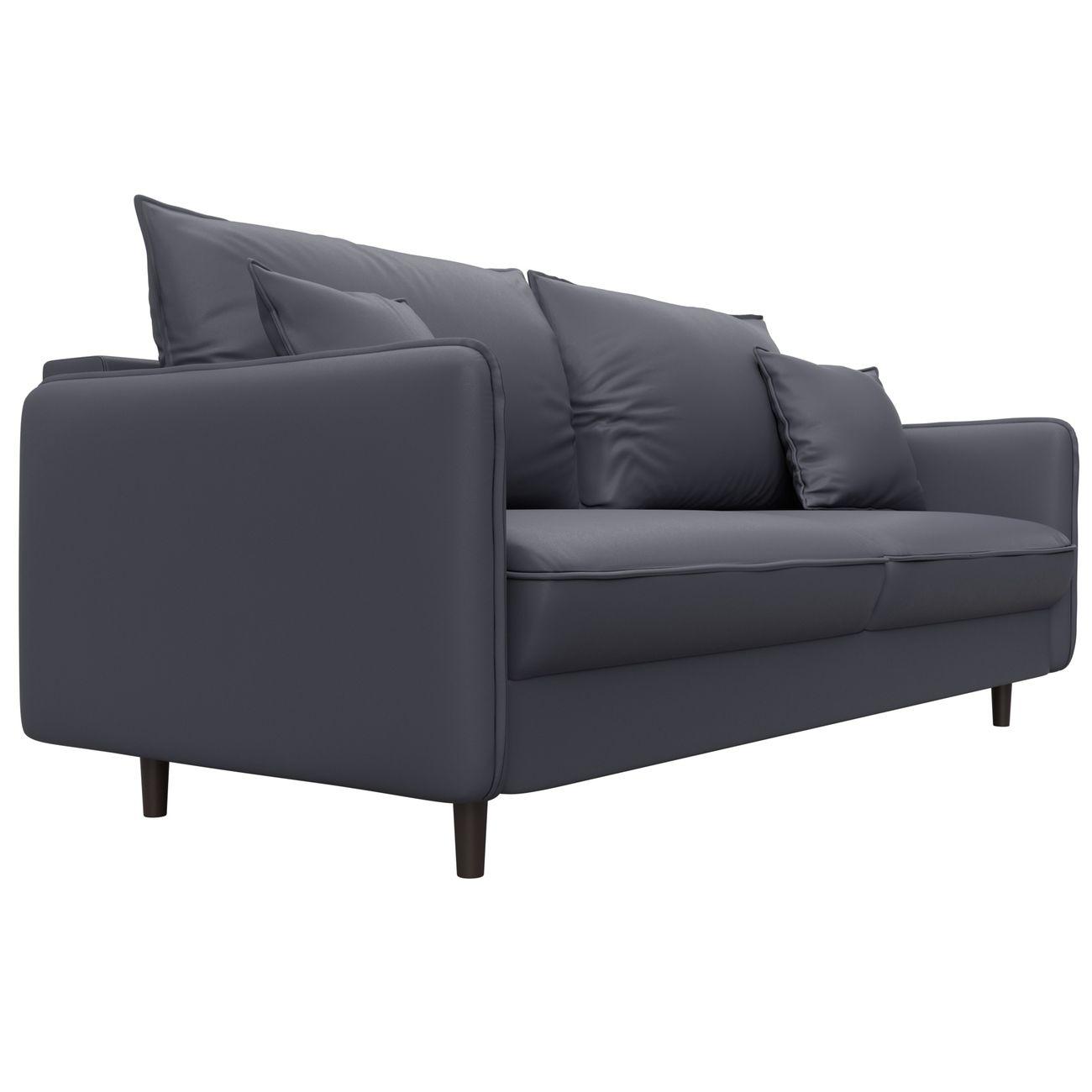 Диван Лига Диванов прямой Лига-064 НПБ, экокожа GRIFON 15 серый