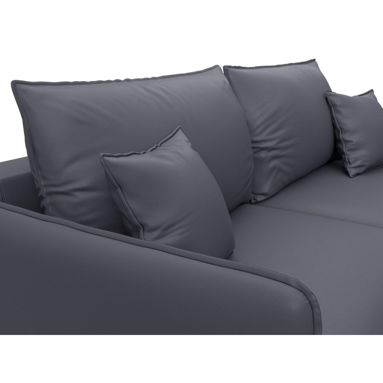 Диван Лига Диванов прямой Лига-064 НПБ, экокожа GRIFON 15 серый