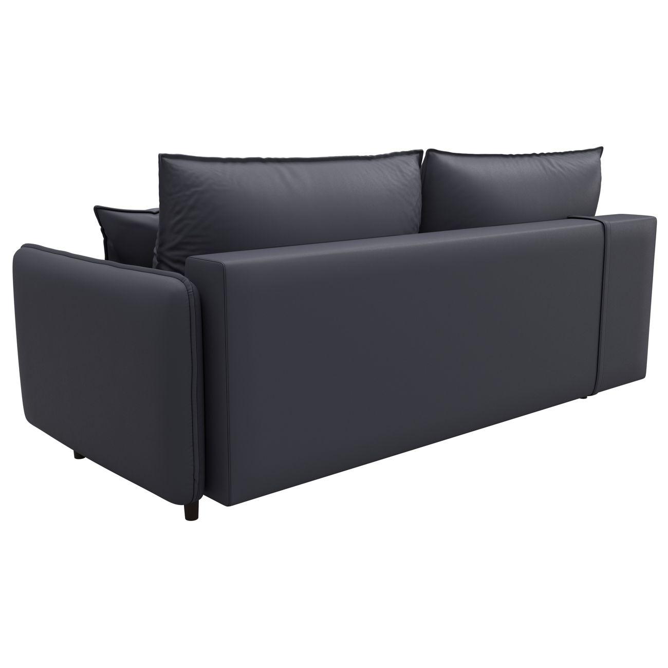 Диван Лига Диванов прямой Лига-064 НПБ, экокожа GRIFON 15 серый