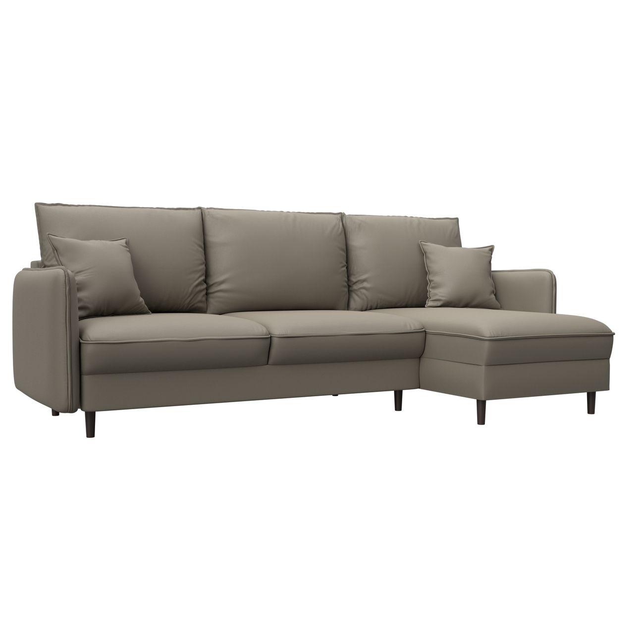 Диван Лига Диванов угловой Лига-064 НПБ, экокожа GRIFON 04 бежевый