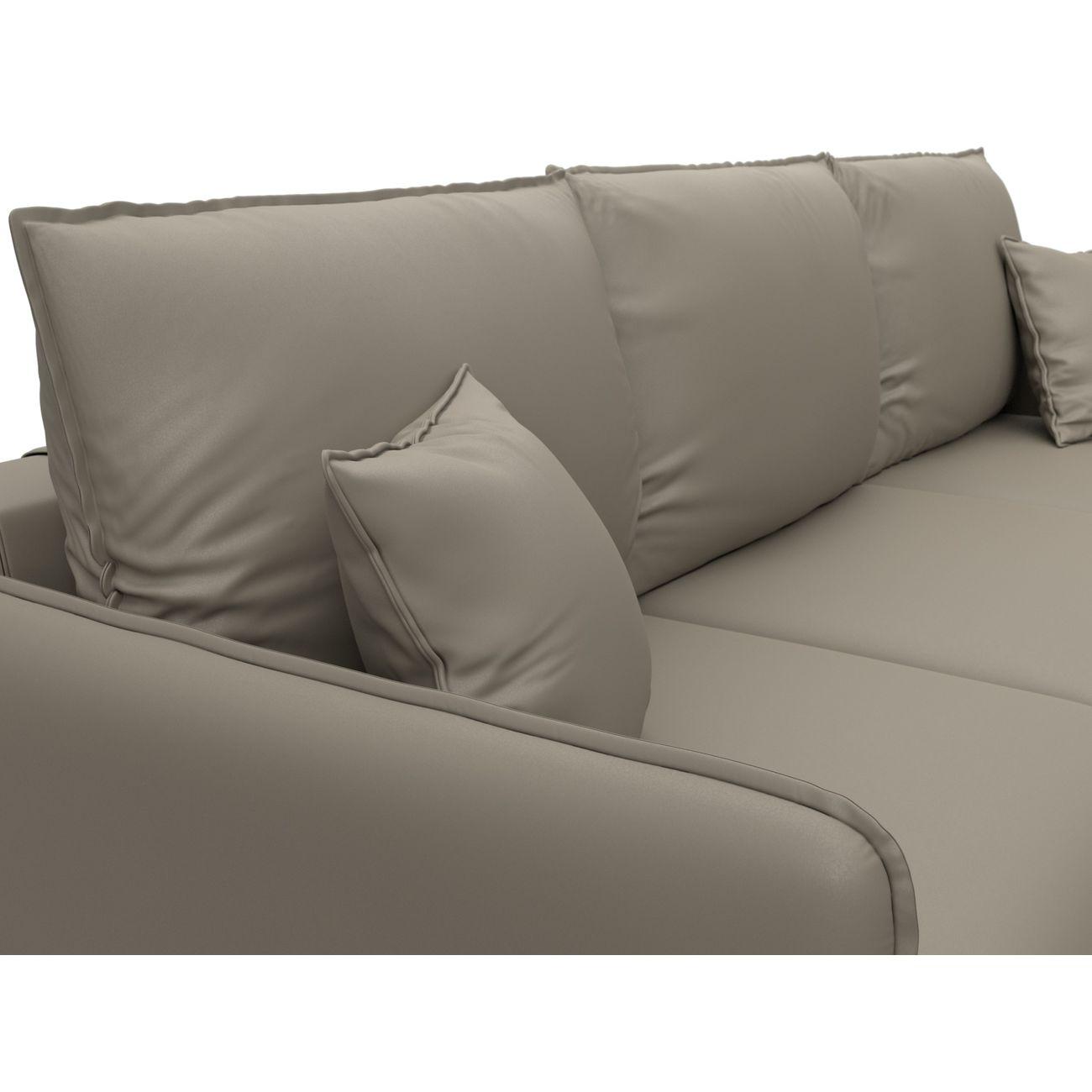 Диван Лига Диванов угловой Лига-064 НПБ, экокожа GRIFON 04 бежевый