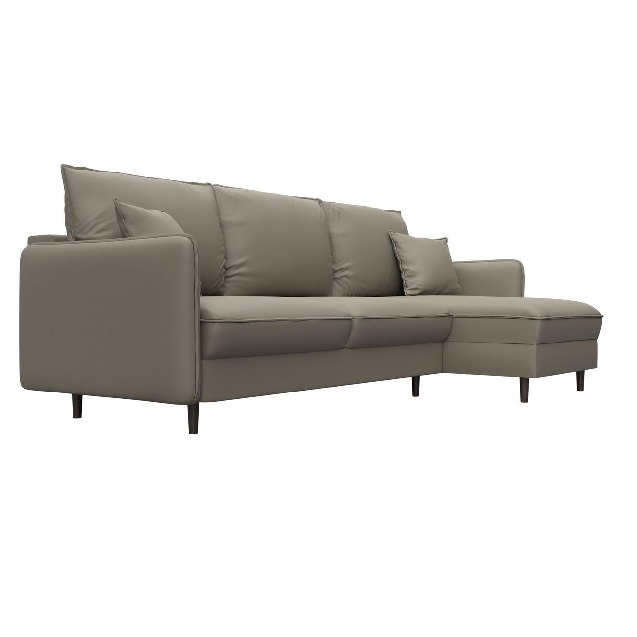 Диван Лига Диванов угловой Лига-064 НПБ, экокожа GRIFON 04 бежевый