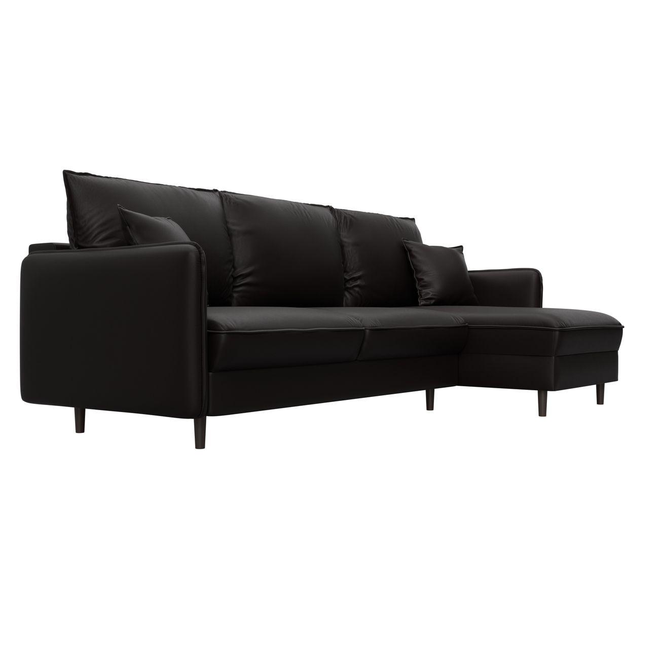 Диван Лига Диванов угловой Лига-064 НПБ экокожа GRIFON 12 коричневый