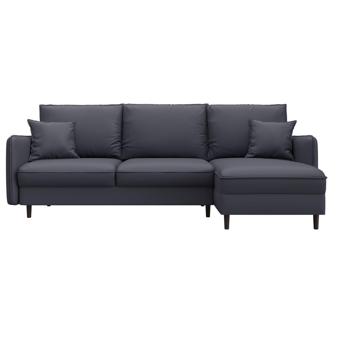 Диван Лига Диванов угловой Лига-064 НПБ, экокожа GRIFON 15 серый