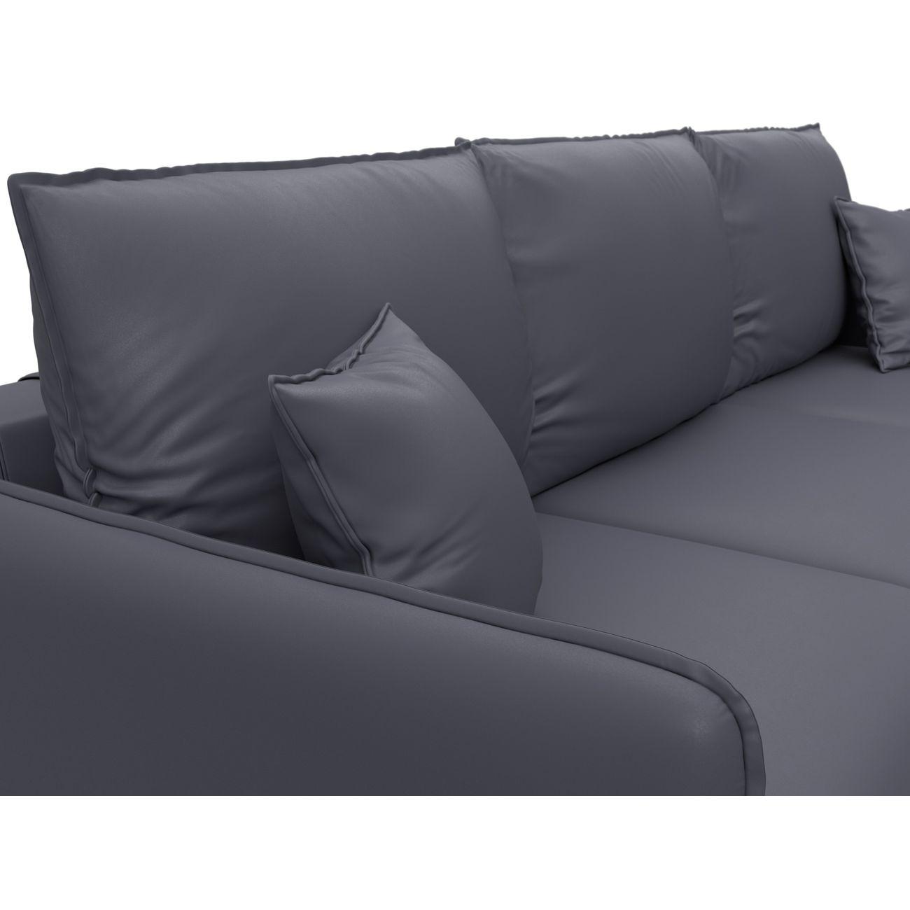 Диван Лига Диванов угловой Лига-064 НПБ, экокожа GRIFON 15 серый