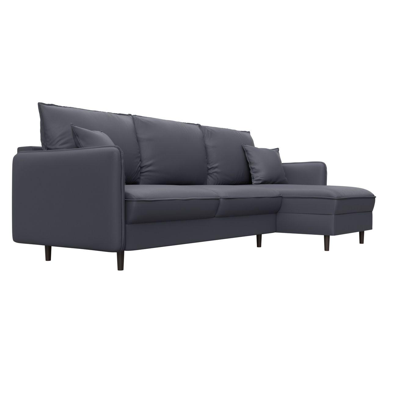 Диван Лига Диванов угловой Лига-064 НПБ, экокожа GRIFON 15 серый