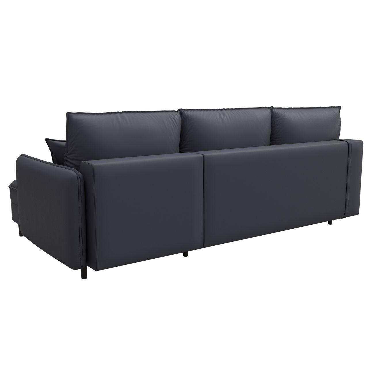 Диван Лига Диванов угловой Лига-064 НПБ, экокожа GRIFON 15 серый