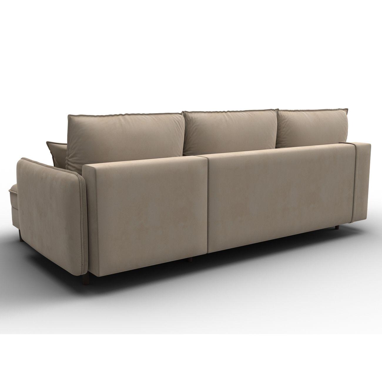 Диван Лига Диванов угловой Лига-064 НПБ, велюр SEVEN 729 бежевый