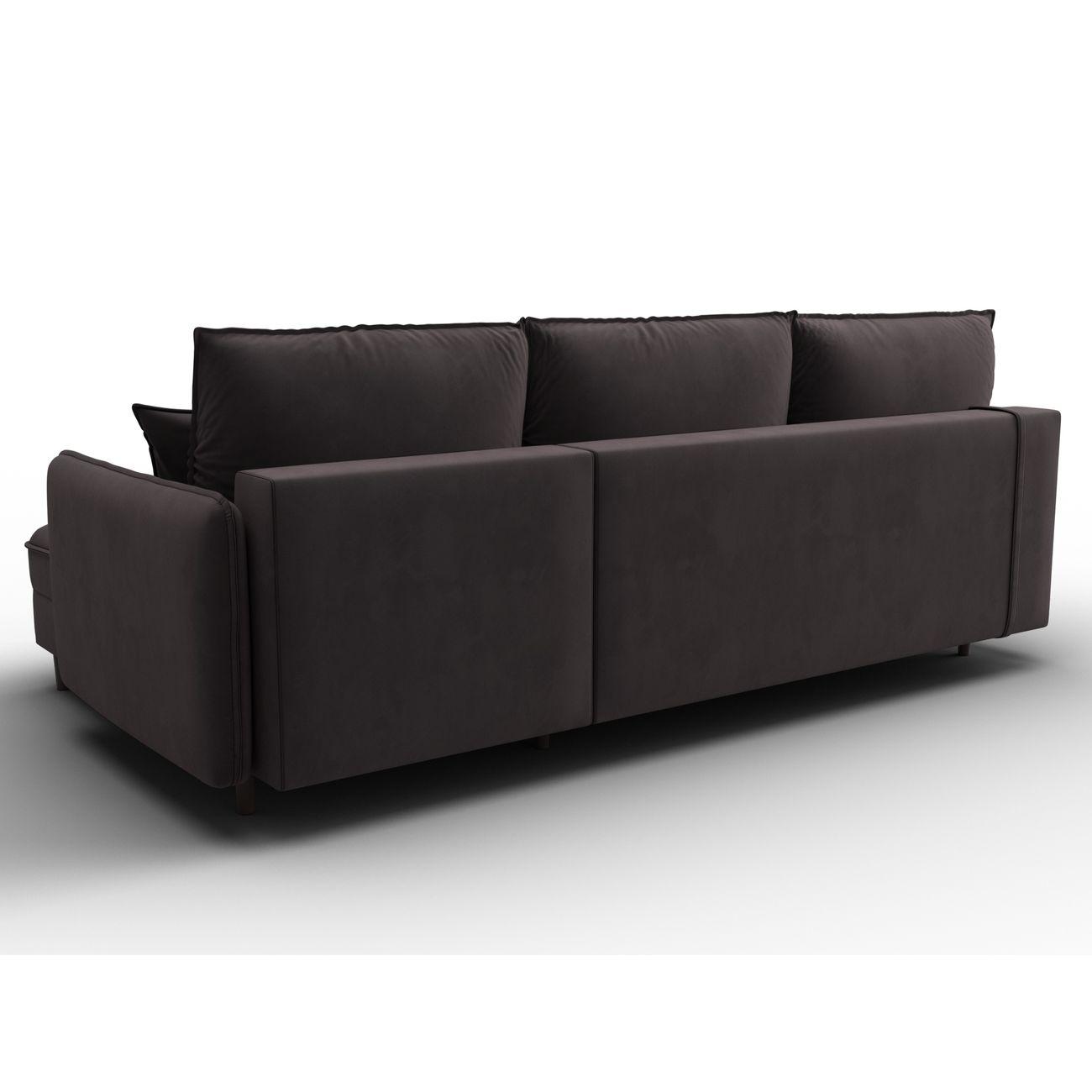 Диван Лига Диванов угловой Лига-064 НПБ, велюр SEVEN 727 коричневый