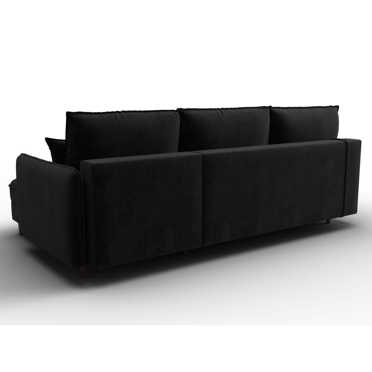 Диван Лига Диванов угловой Лига-064 НПБ, велюр SEVEN 35 черный