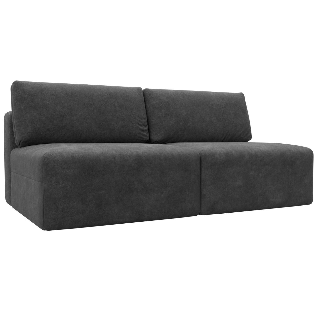 Диван Лига Диванов прямой Лига-060 НПБ, велюр BRUT 16 темно-серый