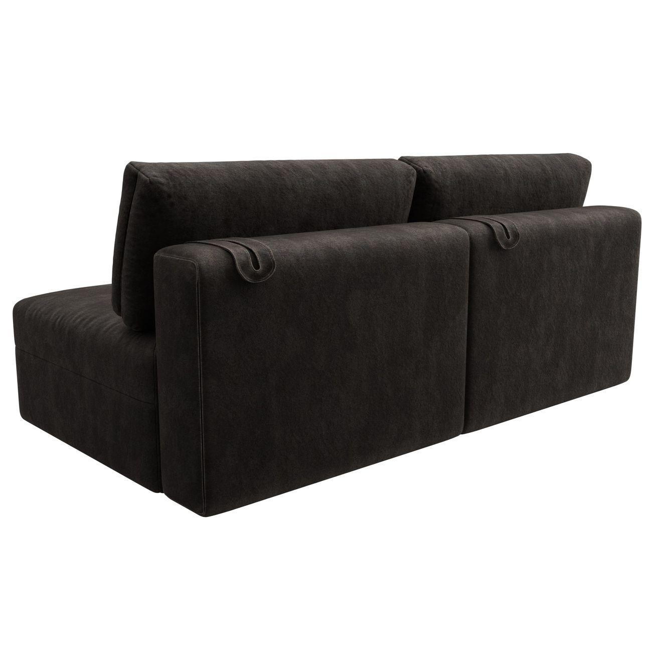 Диван Лига Диванов прямой Лига-060 НПБ, велюр BRUT 17 коричневый