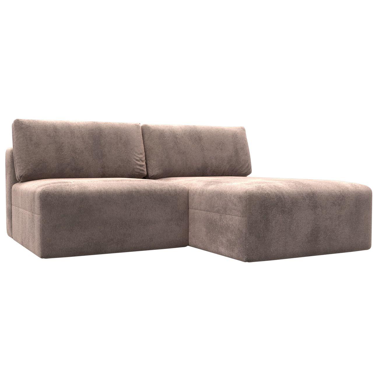 Диван Лига Диванов угловой Лига-060 НПБ, велюр TOWER 05 бежевый