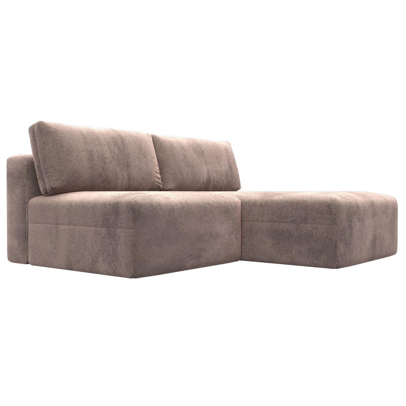 Диван Лига Диванов угловой Лига-060 НПБ, велюр TOWER 05 бежевый