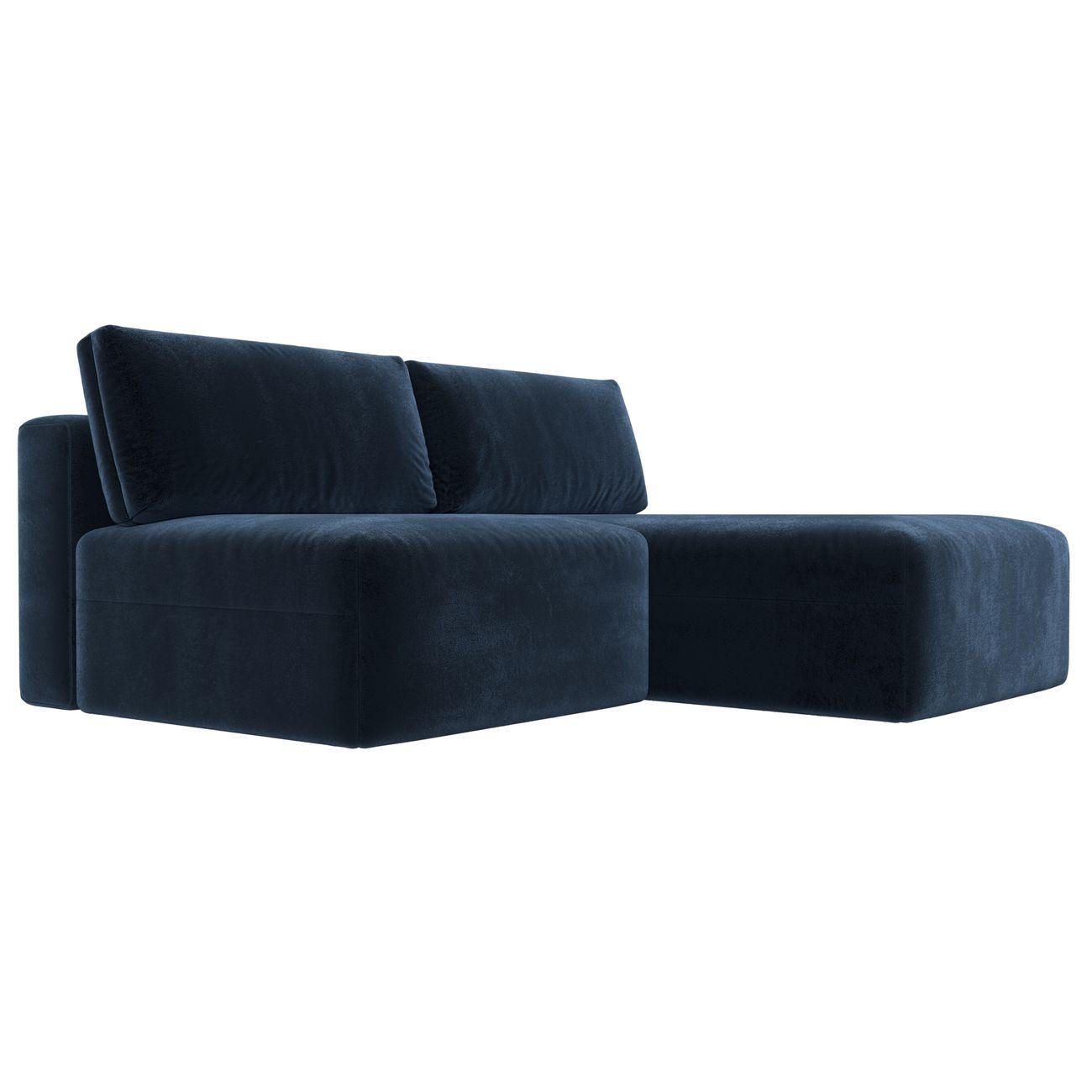 Диван Лига Диванов угловой Лига-060 НПБ, велюр TOWER 13 синий