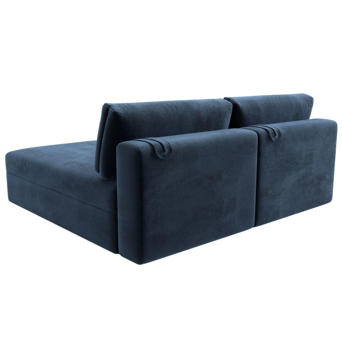 Диван Лига Диванов угловой Лига-060 НПБ, велюр TOWER 13 синий