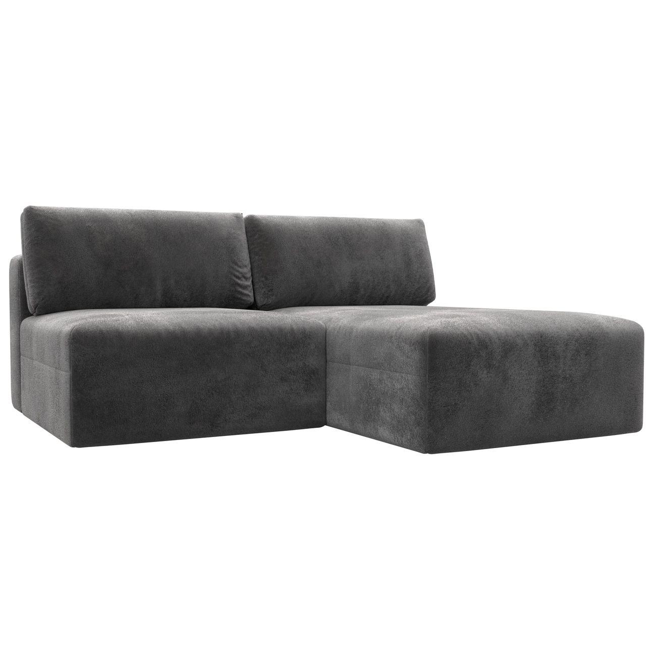 Диван Лига Диванов угловой Лига-060 НПБ, велюр TOWER 10 серый