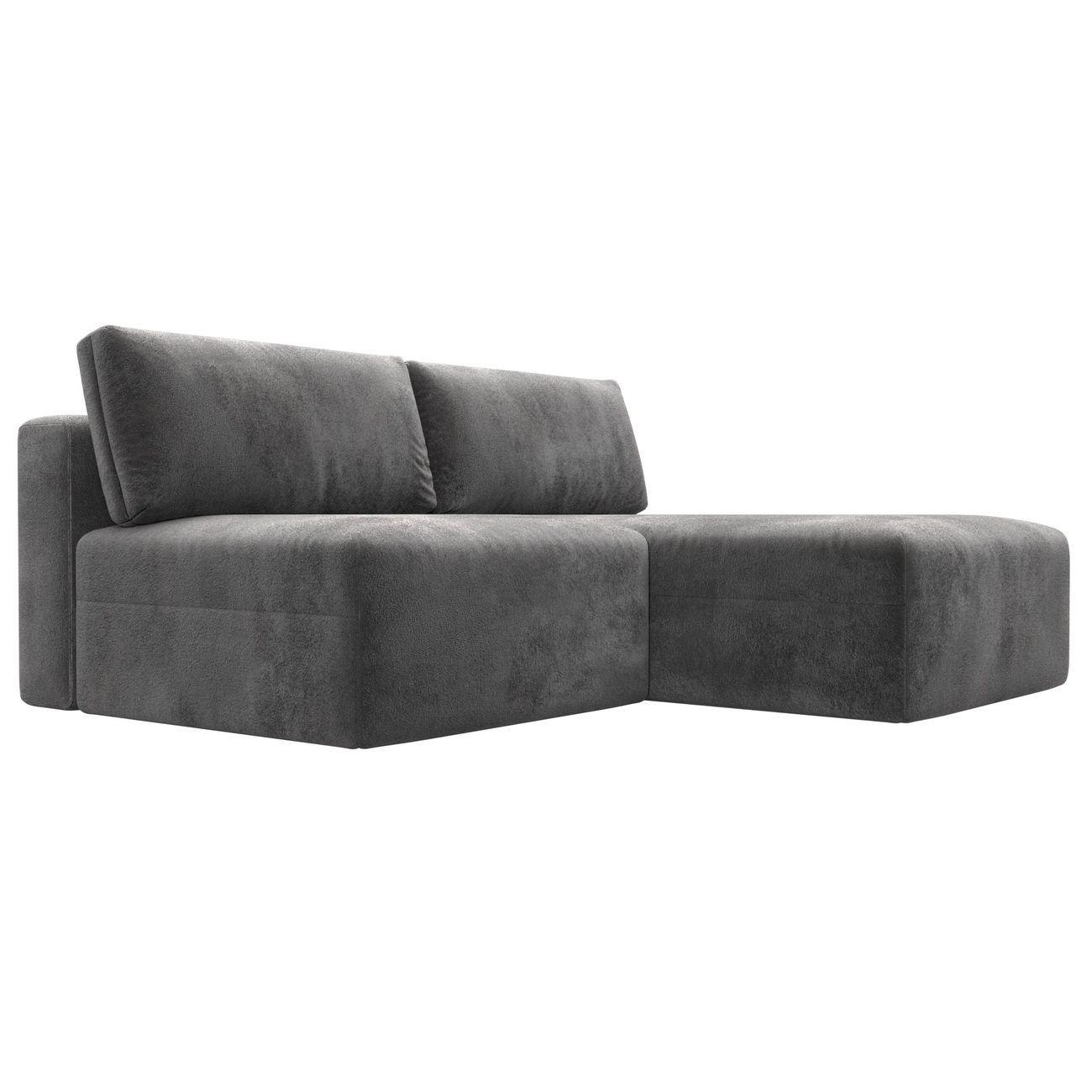 Диван Лига Диванов угловой Лига-060 НПБ, велюр TOWER 10 серый