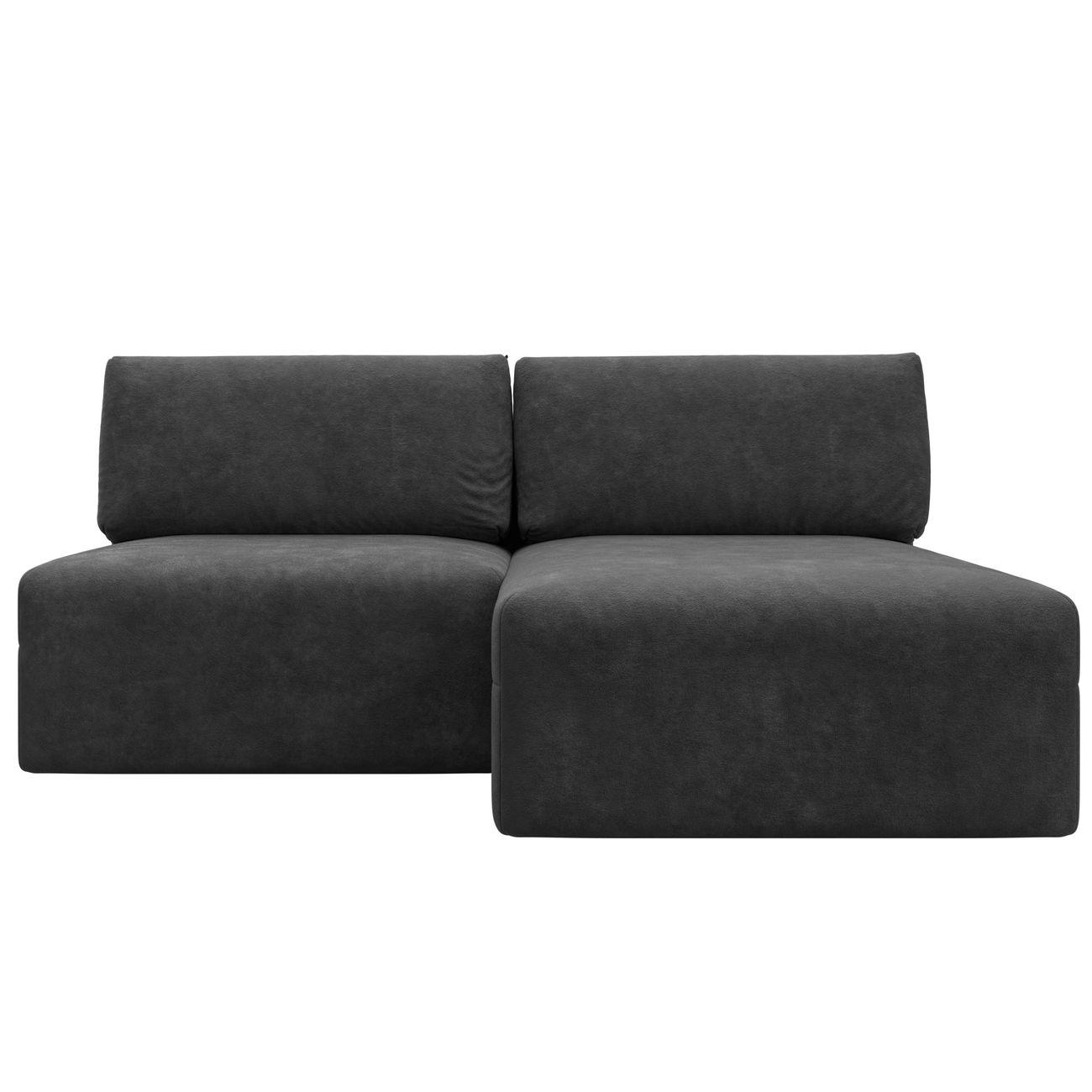 Диван Лига Диванов угловой Лига-060 НПБ, велюр BRUT 16 темно-серый