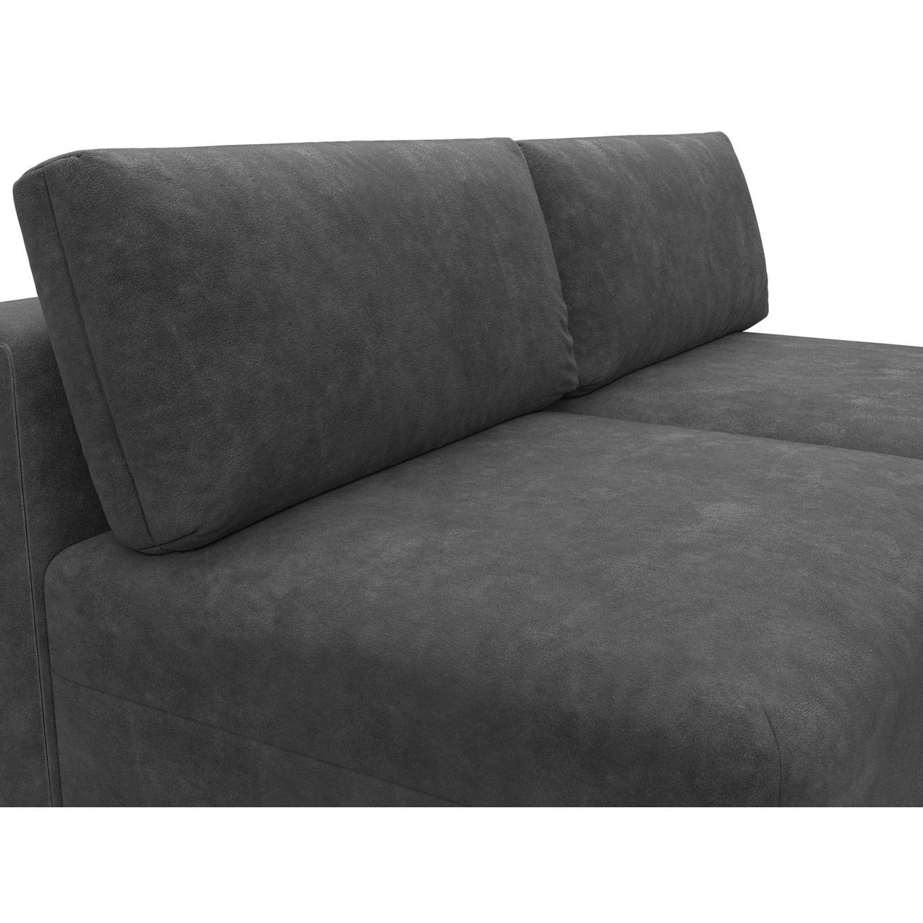 Диван Лига Диванов угловой Лига-060 НПБ, велюр BRUT 16 темно-серый