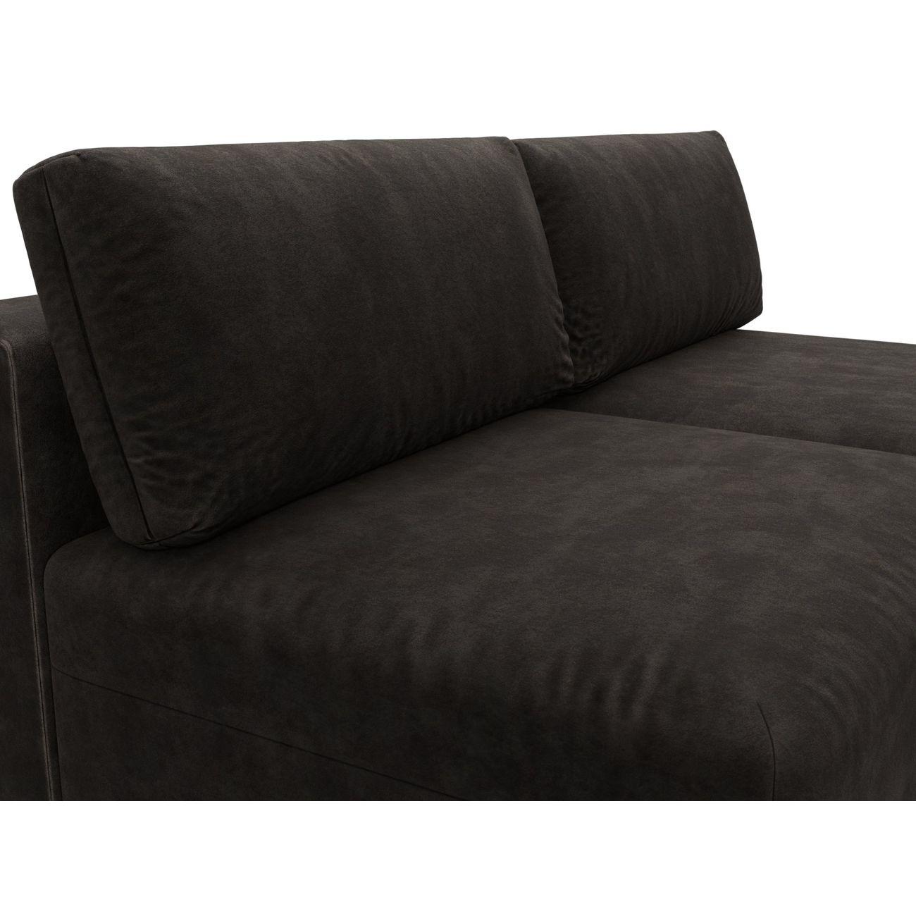 Диван Лига Диванов угловой Лига-060 НПБ, велюр BRUT 17 коричневый