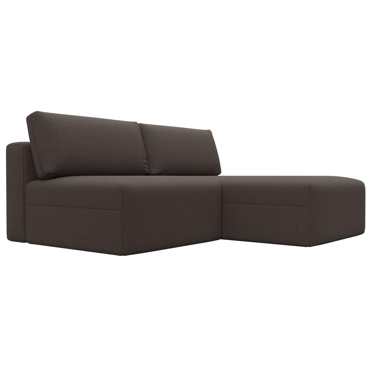 Диван Лига Диванов угловой Лига-060 НПБ, рогожка Амур 05 коричневый