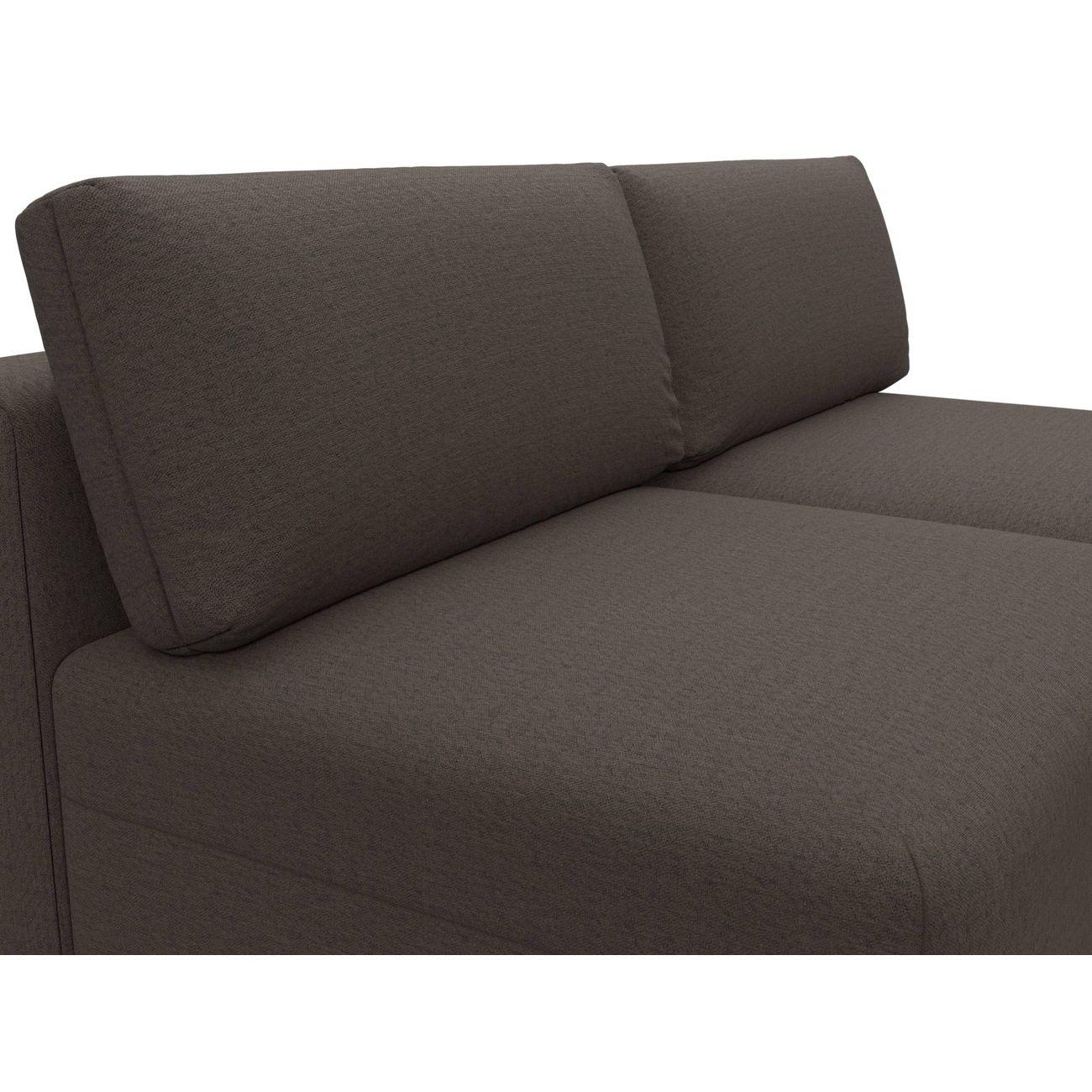 Диван Лига Диванов угловой Лига-060 НПБ, рогожка Амур 05 коричневый