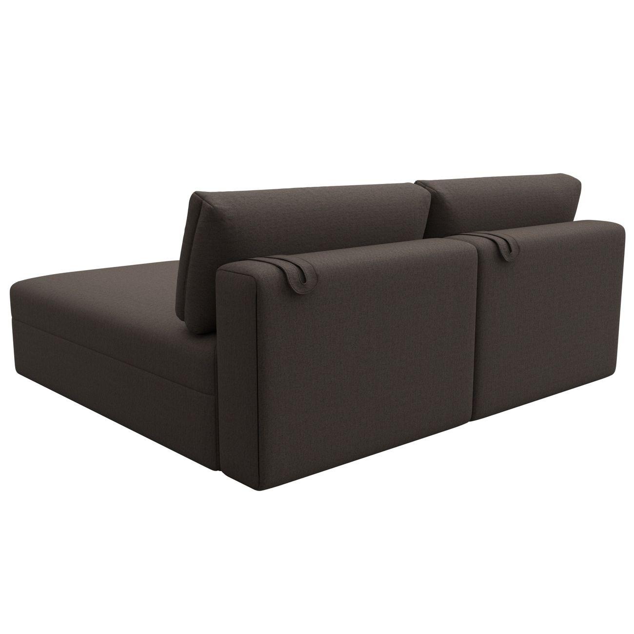 Диван Лига Диванов угловой Лига-060 НПБ, рогожка Амур 05 коричневый