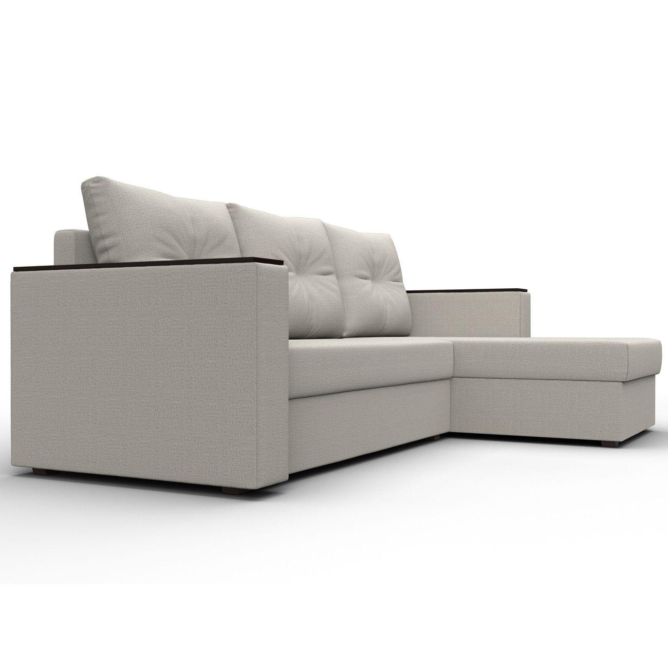 Диван Лига Диванов угловой Атланта без стола, рогожка Амур бежевый