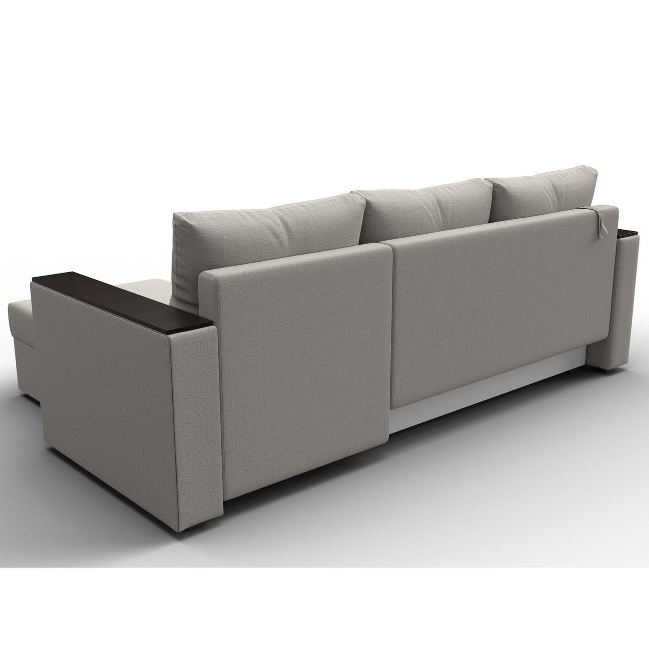 Диван Лига Диванов угловой Атланта без стола, рогожка Амур бежевый