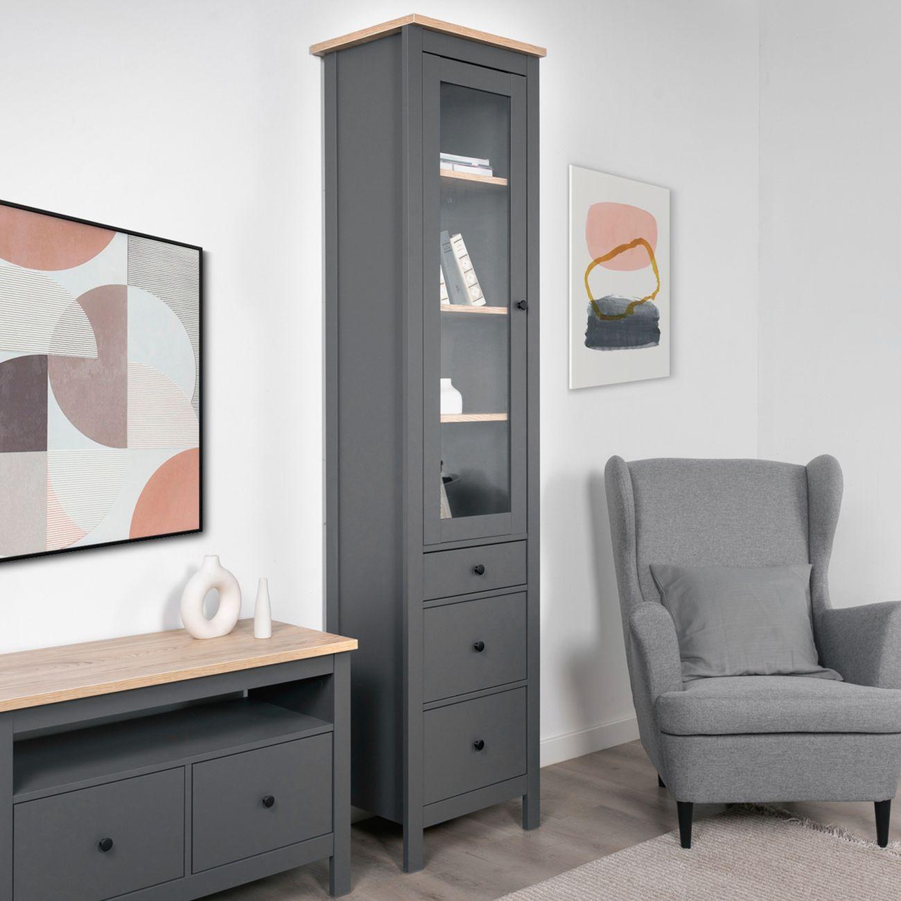 Шкаф Гуд Лакк 2.08.07.120.15 САГА 50 серый/ясень