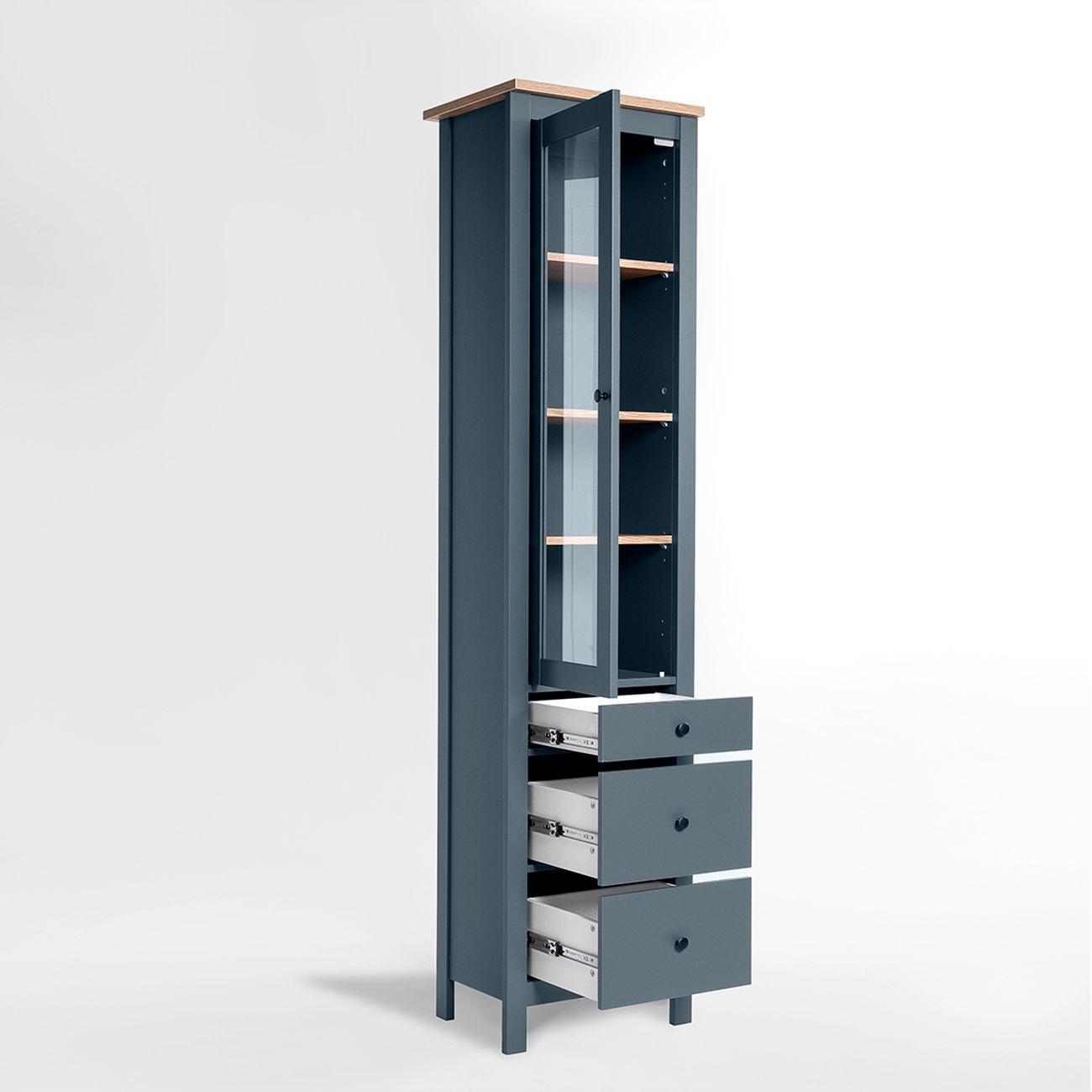 Шкаф Гуд Лакк 2.08.07.120.16 САГА 50 темно-бирюзовый/ясень